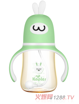 康喂儿趣萌兔PPSU 宽口奶瓶180ML 绿色