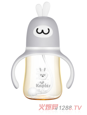 康喂儿趣萌兔PPSU 宽口奶瓶180ML 灰色