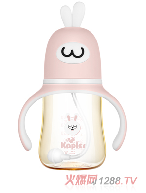 康喂儿趣萌兔PPSU 宽口奶瓶180ML 红色