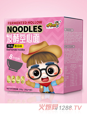 精婴领秀发酵空心面 牛肉番茄味
