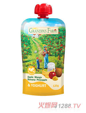 爷爷的农场风味发酵乳苹果芒果香蕉菠萝泥