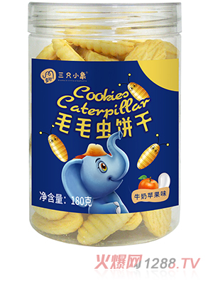 多可三只小象毛毛蟲(chóng)餅干 牛奶蘋(píng)果味