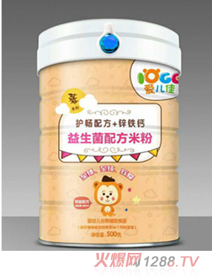 愛(ài)兒佳益生菌配方米粉罐裝-護暢配方+鋅鐵鈣
