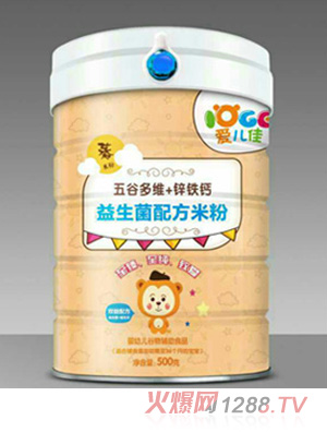 愛(ài)兒佳益生菌配方米粉罐裝-五谷多維+鋅鐵鈣