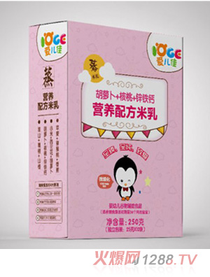 愛(ài)兒佳營(yíng)養配方米乳盒裝-胡蘿卜+核桃+鋅鐵鈣