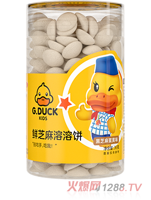 G.DUCK小黃鴨鮮芝麻溶溶餅 黑芝麻蛋黃味