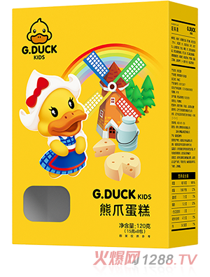 G.DUCK小黃鴨熊爪蛋糕120g盒裝美味營(yíng)養(yǎng)好吃健康誠(chéng)招代理