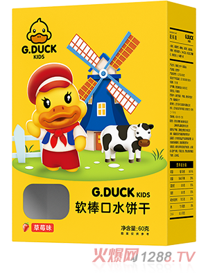 G.DUCK小黃鴨軟棒口水餅干 草莓味