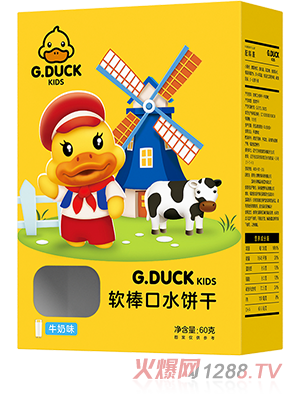 G.DUCK小黃鴨軟棒口水餅干 牛奶味