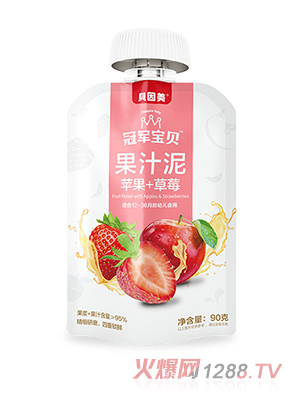 贝因美冠军宝贝果汁泥苹果+草莓90克