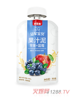 貝因美冠軍寶貝蘋(píng)果+藍莓果汁泥90克