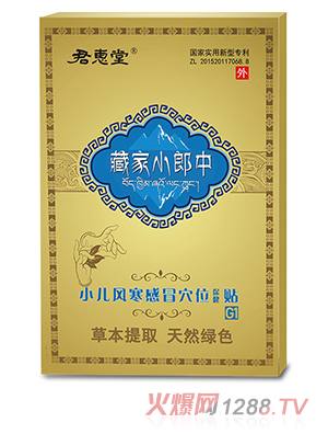 君惠堂藏家小郎中小兒風(fēng)寒感冒穴位保健貼 小盒