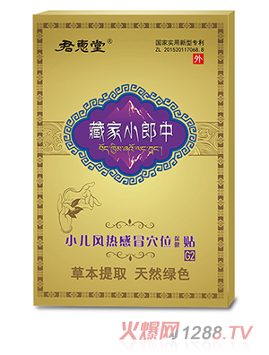 君惠堂藏家小郎中小兒風(fēng)熱感冒穴位保健貼 小盒