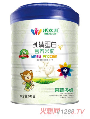 米素儿果蔬多维核桃红枣双歧因子铁锌钙益生元护肠乳清蛋白营养米粉