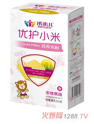 米素儿多维果蔬核桃莲子胡萝卜铁锌钙优护小米营养米粉盒装