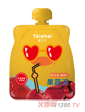 童樂(lè )貝果蔬泥蘋(píng)果草莓紅棗蘋(píng)果黃桃燕麥香橙山藥味混合果汁飲品
