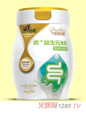 金諾貝嬰優(yōu)益生元米粉果蔬多維核桃淮山薏米強化鈣鐵鋅乳清蛋白潤腸配方500g