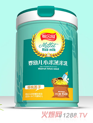 聰貝冠嬰幼兒小米蒸米乳罐裝-核桃蓮子