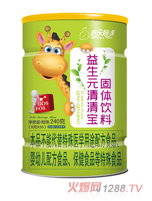 倍樂(lè )媽咪益生元清清寶240克長(cháng)頸鹿