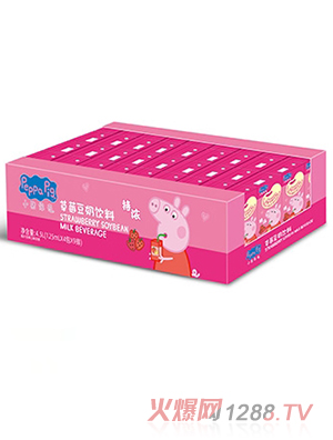 小猪佩奇草莓味豆奶125mlx36盒