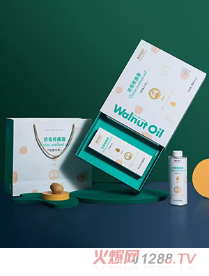 核心为你物理冷榨特级核桃油450mlx2瓶礼盒装