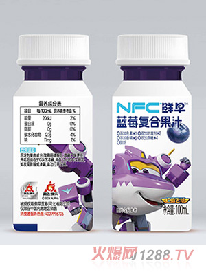 鮮早超級飛俠NFC冷藏藍莓復合果汁100ml