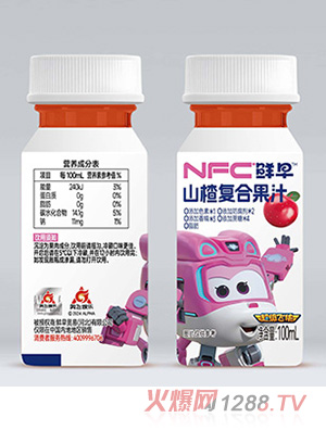 鮮早超級飛俠NFC冷藏山楂復合果汁100ml