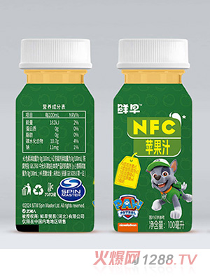 鮮早汪汪隊NFC冷藏蘋(píng)果復合果汁100ml