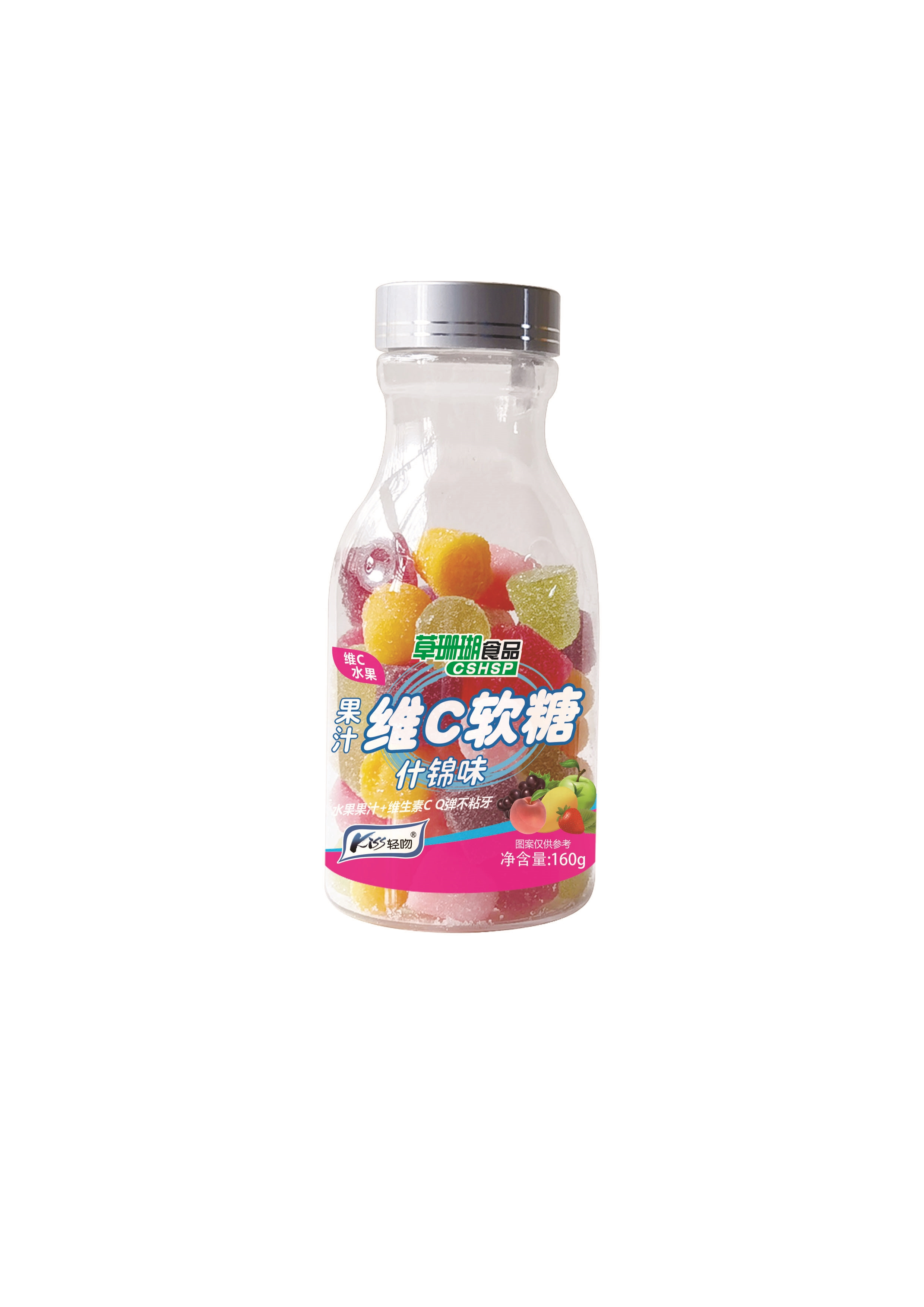 什锦味果汁维C软糖 160g瓶装 供货