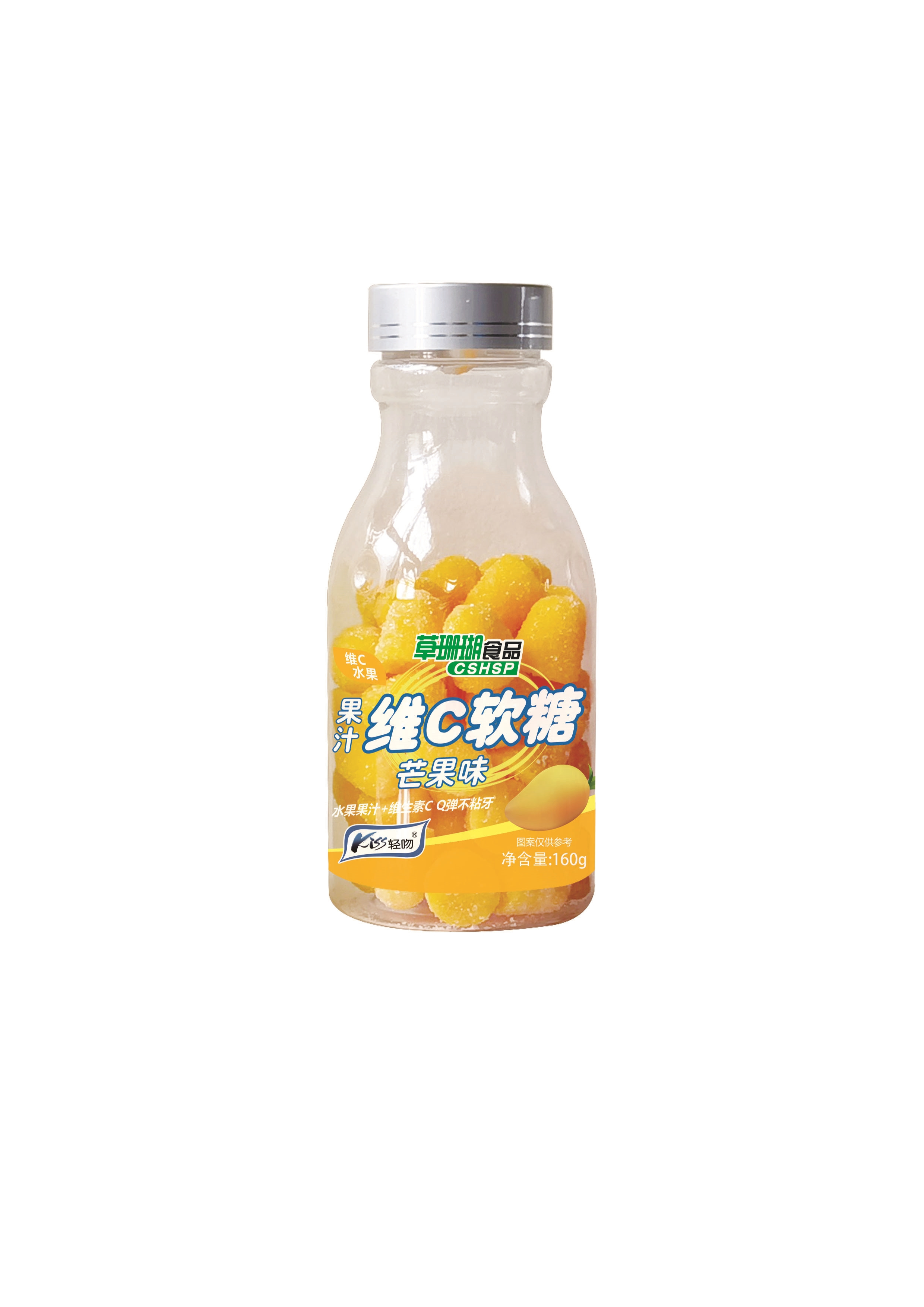 芒果味果汁维C软糖 160g瓶装 招商代理