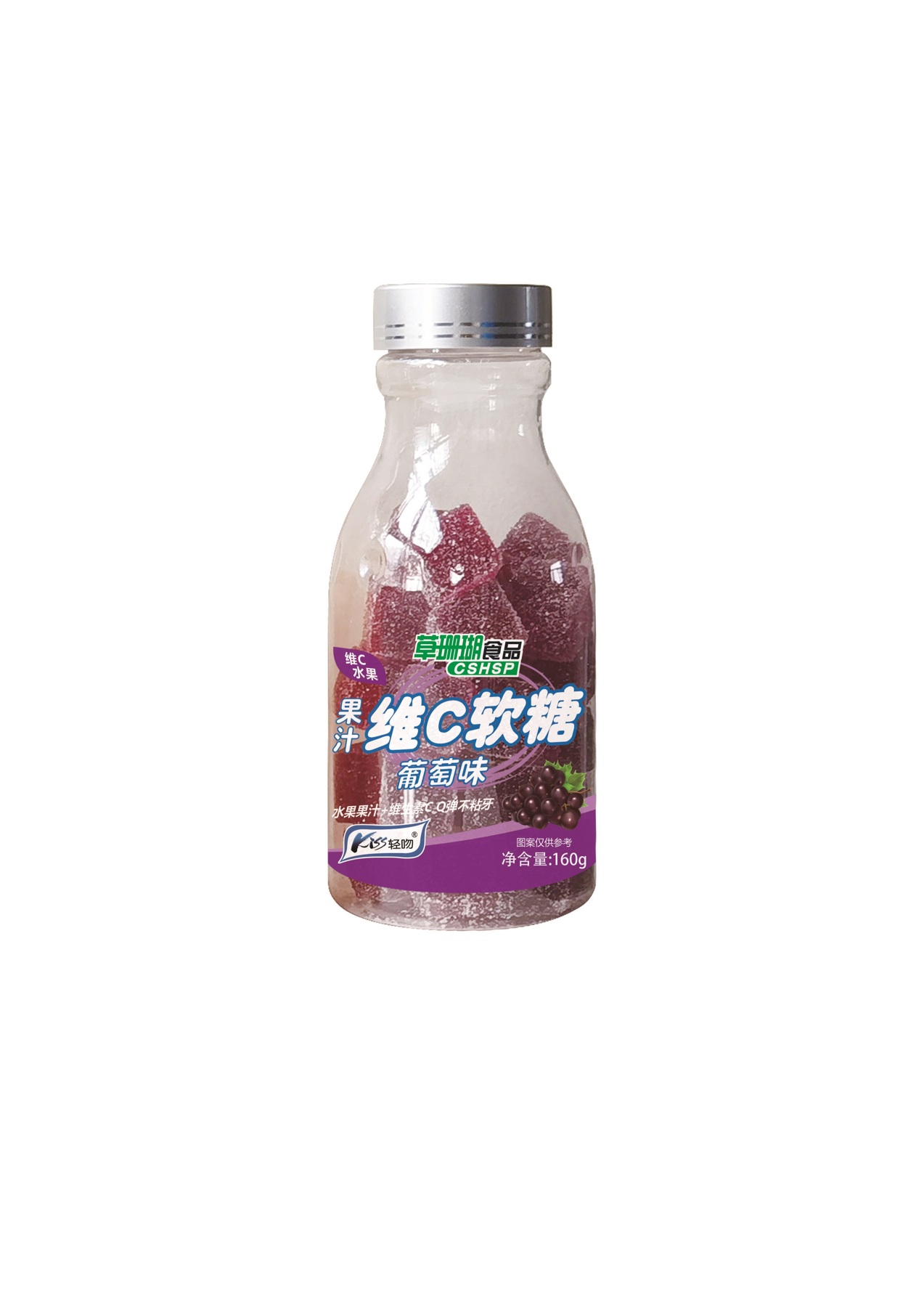 葡萄味果汁维C软糖 160g瓶装 招商代理