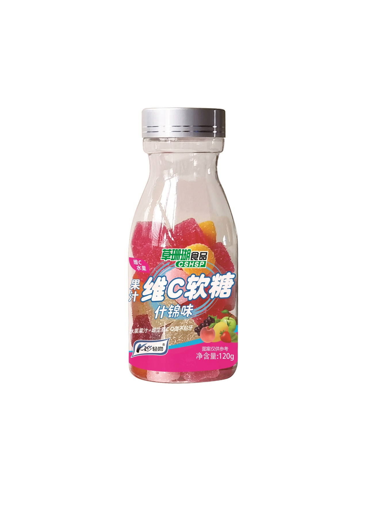 什锦味果汁维C软糖 120g瓶装 供货