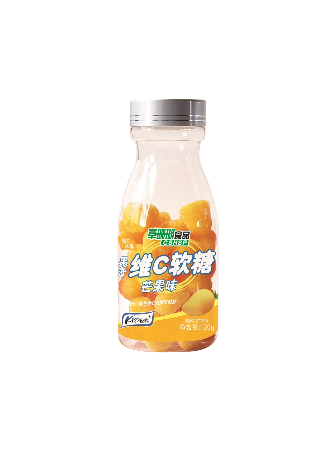 芒果味果汁维C软糖 120g瓶装 招商代理