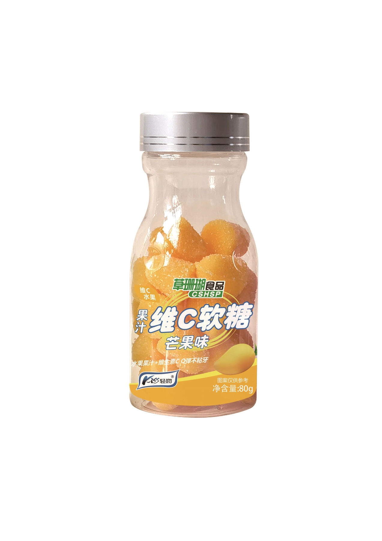 芒果味果汁维C软糖 80g瓶装 供货