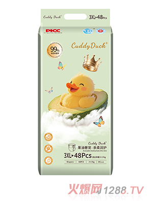 Cuddy Duck卡迪鸭果油奢宠亲柔润护婴儿纸尿裤3XL48片