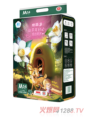 俏丽逗山茶花日记爱的呵护大环腰婴儿纸尿裤M54片