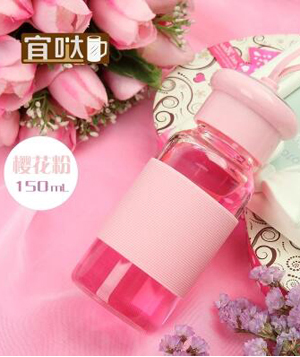  宜噠高硼硅酷帥玻璃杯櫻花粉