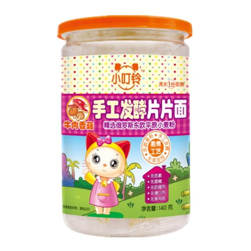  小叮鈴手工發(fā)酵片片面牛肉香菇
