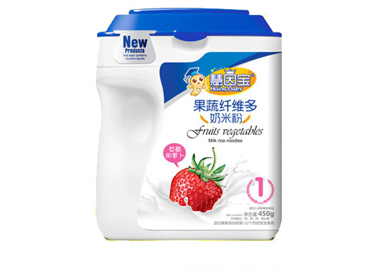   慧因寶草莓胡蘿卜果蔬纖維多奶米粉