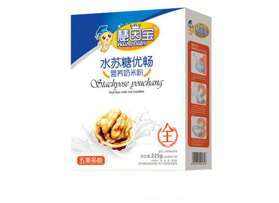    慧因?qū)毼骞嗑S水蘇糖奶米粉盒裝