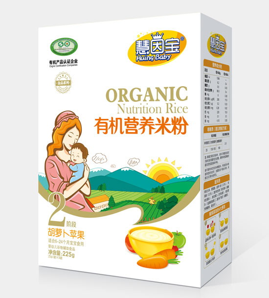    慧因?qū)毢}卜蘋果2段盒裝有機營養(yǎng)米粉