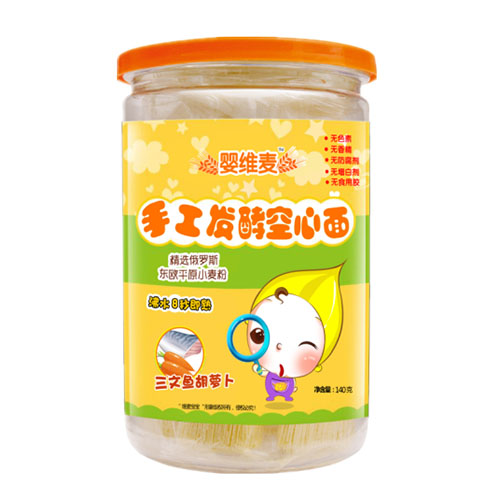  嬰維麥?zhǔn)止ぐl(fā)酵空心面三文魚胡蘿卜