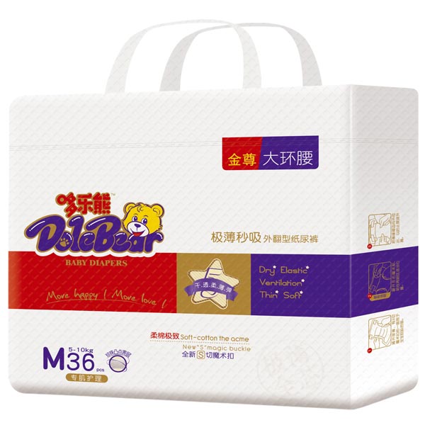     哆樂熊金尊大環(huán)腰紙尿褲M碼36片