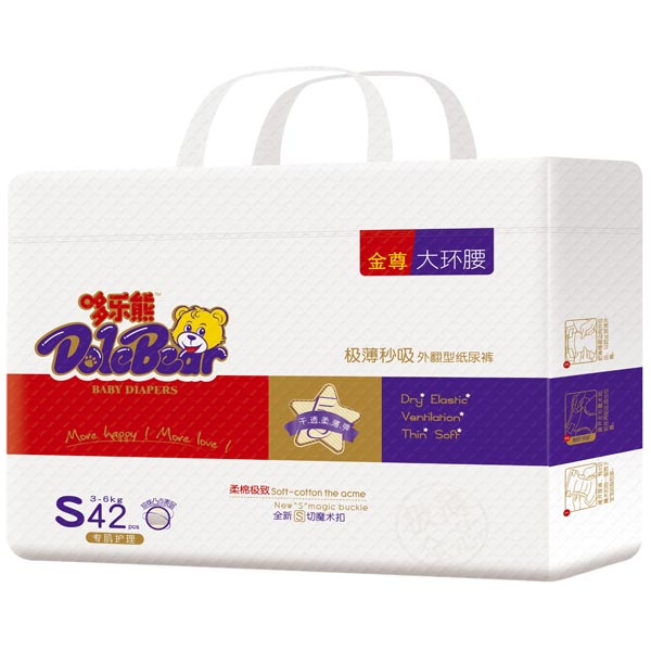     哆樂熊金尊大環(huán)腰紙尿褲S碼42片