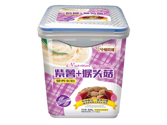 今福贝健紫薯+猴头菇米粉透明方桶