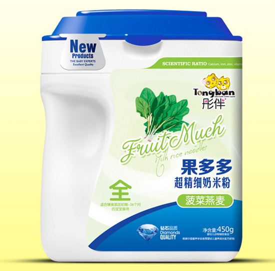  彤伴菠菜燕麥果多多超精細(xì)奶米粉桶裝