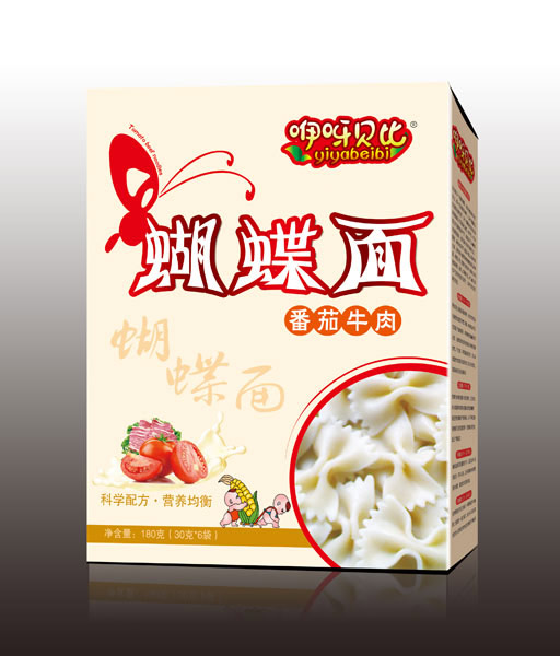   咿呀貝比番茄牛肉蝴蝶面