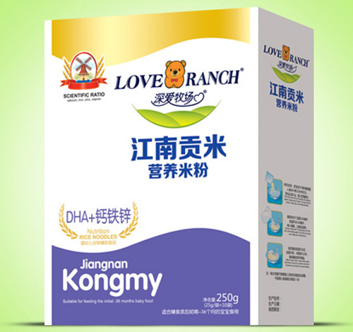  深愛牧場DHA鈣鐵鋅江南貢米米粉盒裝