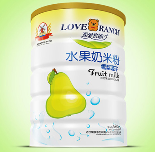   深愛牧場雪梨蓮子水果奶米粉鐵聽