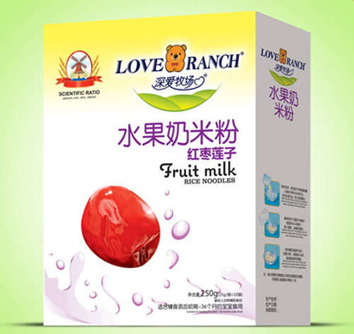   深愛牧場紅棗蓮子水果奶米粉盒裝